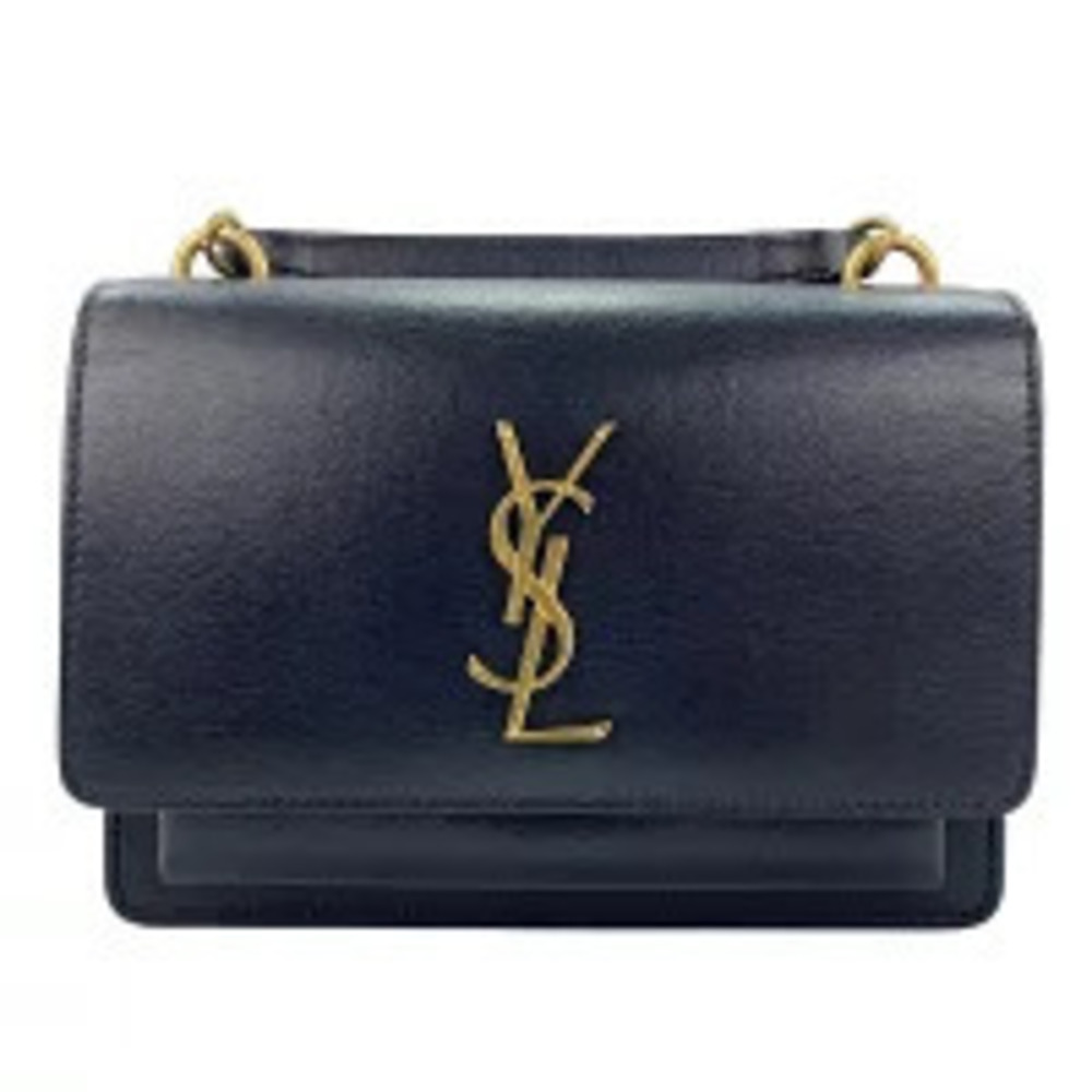 Saint Laurent Yves Leather Sunset Handbag Black